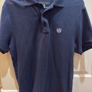 Rag & Bone Navy Blue Polo Shirt with Embroidered Logo